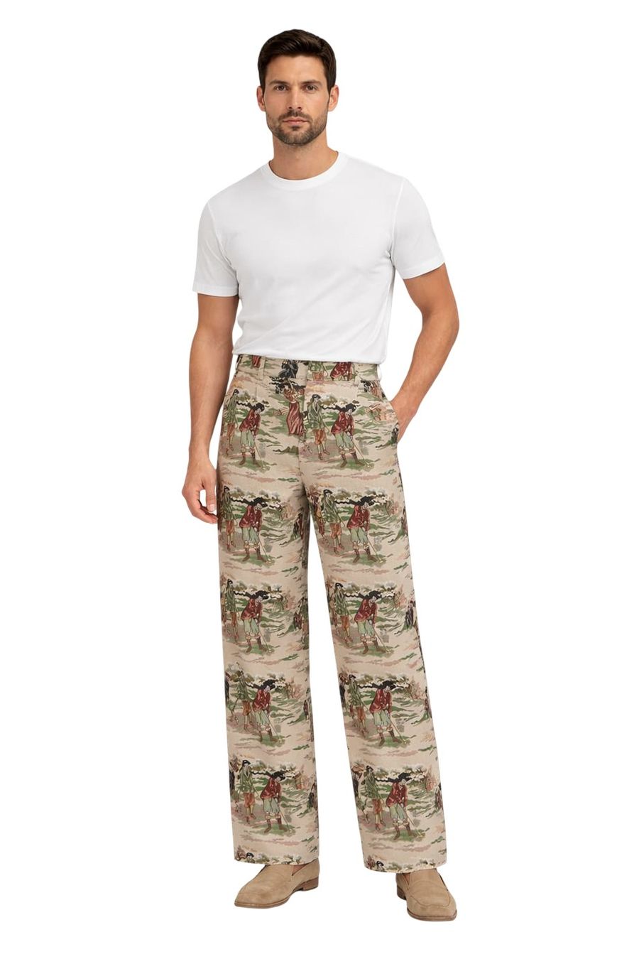 Printed wide-leg trouser